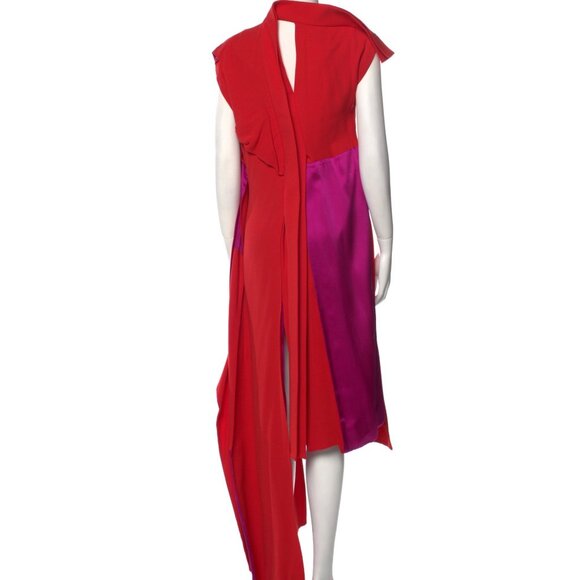 Maison Martin Margiela Red & Fuchsia Crepe Avant-Grade Dress- Made in Italy,42 - Picture 3 of 5